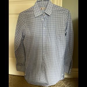 Turnbull & Asser dress shirt. Light blue with dark blue checks.